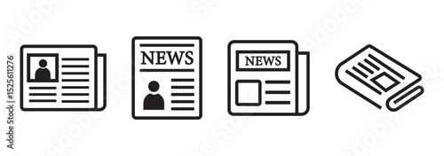 news newspaper icon sign vector