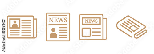 Newspaper icon line art, vector set  newspaper line art elegant minimalist newspaper sketch