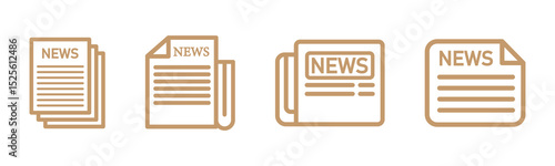 Newspaper icon Simple thin outline . Newspaper vector icon