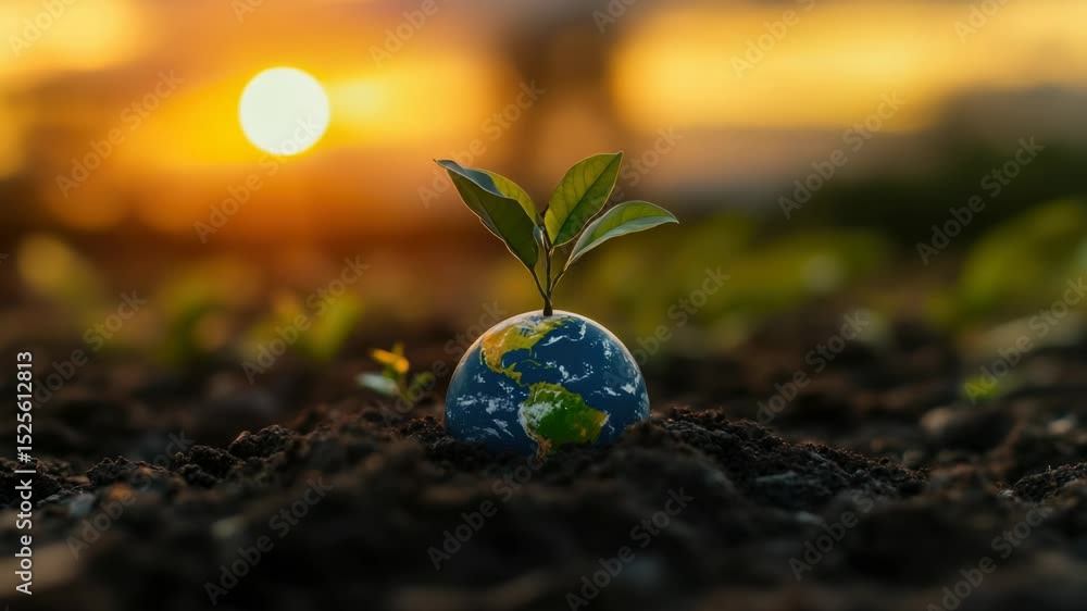 A tiny plant emerging from the earth, ideal for illustrations and designs related to growth and nature A tiny plant emerging from the earth, ideal for illustrations and designs related to growth and nature