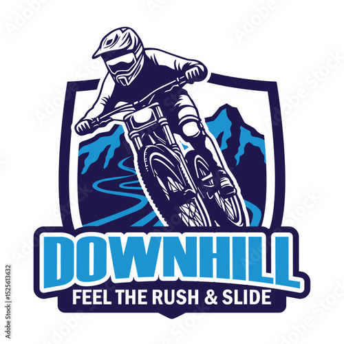 Mountain Bike Downhill Logo Vector Design.eps