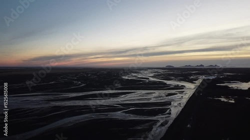 Cinematic Drone Flyover | Kúðafljót Glacial River Winding Through Iceland’s Rugged Terrain