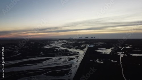 Iceland’s Braided Veins: Aerial View of the Kúðafljót River