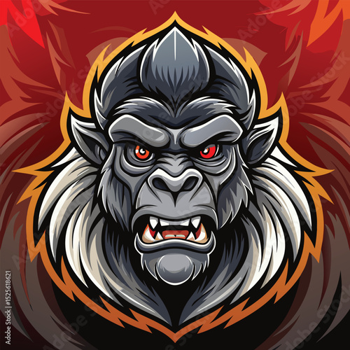 Enraged Gorilla Mascot Illustration