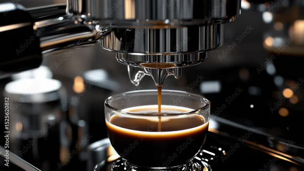 A modern espresso machine is used to make a fresh cup of coffee A modern espresso machine is used to make a fresh cup of coffee