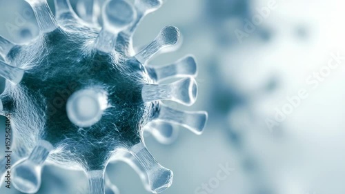 A close-up view of the inner structure of a corona cell, highlighting its membranous sac and contents