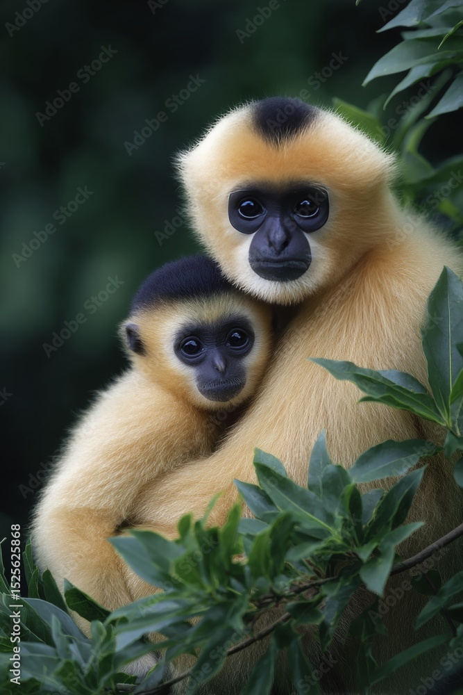 Obraz premium Orangutans in jungle setting.