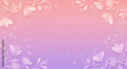 Mother's Day social media post layout – soft pink and purple gradient background, floral motifs, centered text box for personal message