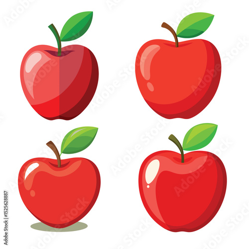 red apples on white
