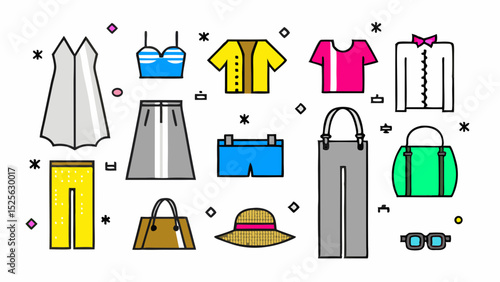 set of fahion clothes and sets