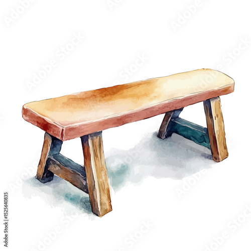 Pommel Horse, watercolor clipart vector, isolated on a white background.
