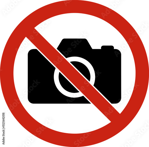 No photography allowed sign depicting forbidden photo cameras