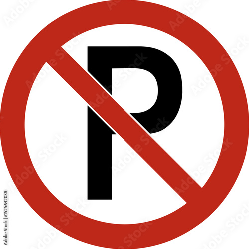 No parking sign depicting parking prohibition indicating restricted area