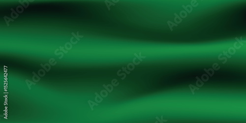 Silk green background. Abstract vector pattern with copy space. Liquid wave texture, smooth drapery wallpaper. Wedding fabric, satin. Wavy design for banner, card, postcard, backdrop.