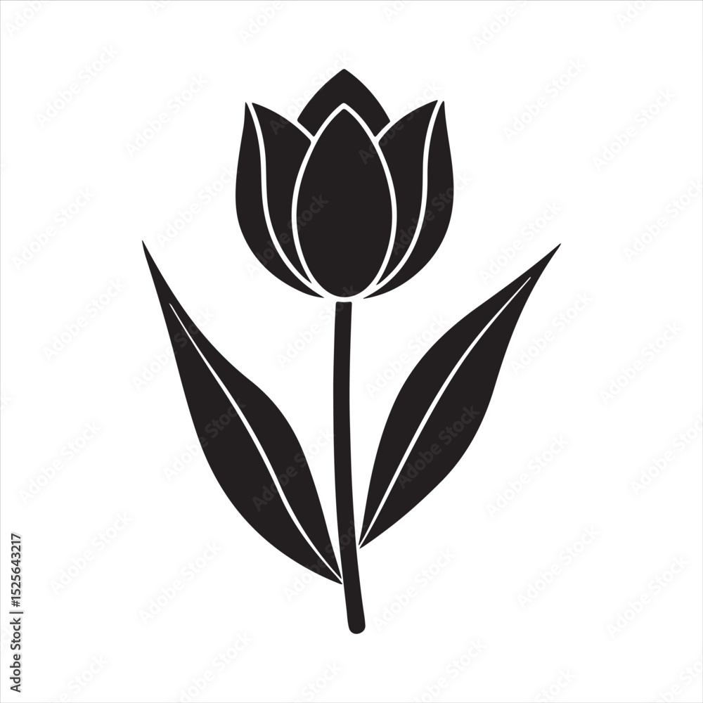 Obraz premium tulip flower silhouette vector