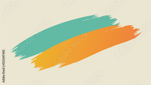 Abstract brush strokes in teal and orange colors suitable for design projects
