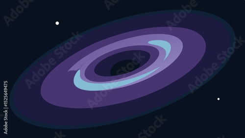 Artistic representation of a black hole with layered geometric design on transparent background