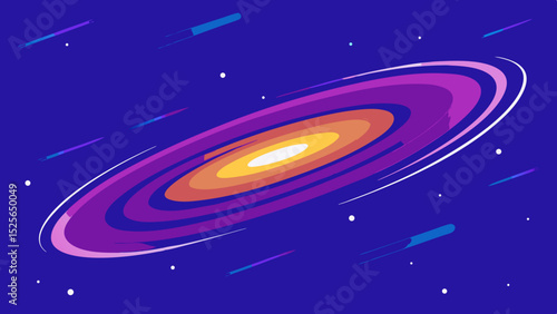 Colorful abstract galaxy illustration with transparent background space design element