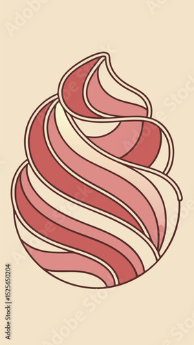 Abstract creamy swirl design in retro style suitable for various graphic applications