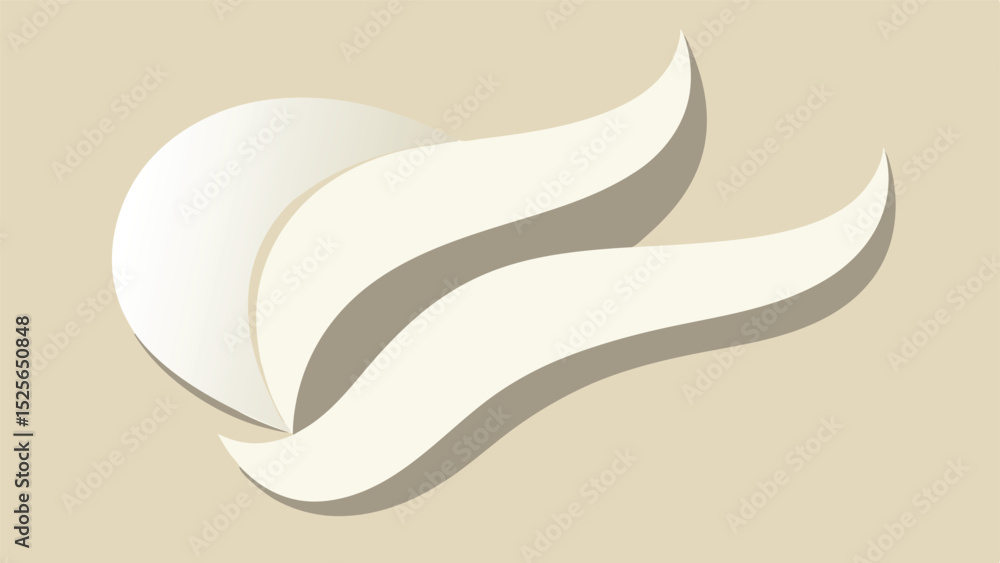 Fototapeta premium Abstract design with soft curves and subtle shadows on a transparent background
