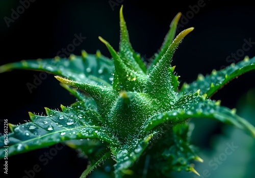 Wallpaper Mural Photo of vibrant cannabis plant with green leaves, highlighting natural growth and organic beauty Torontodigital.ca