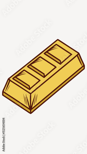 Gold bar illustration on white background suitable for financial investments and wealth concepts