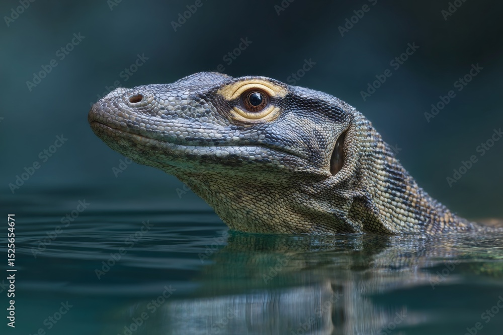 Lizard in water, unique fauna Lizard in water, unique fauna