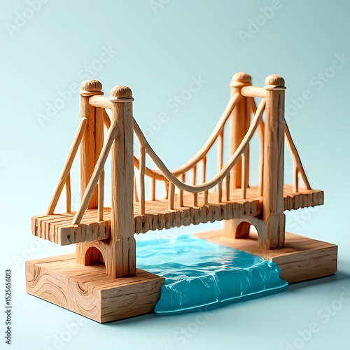 Mini Bridge Model Made from Popsicle Sticks

