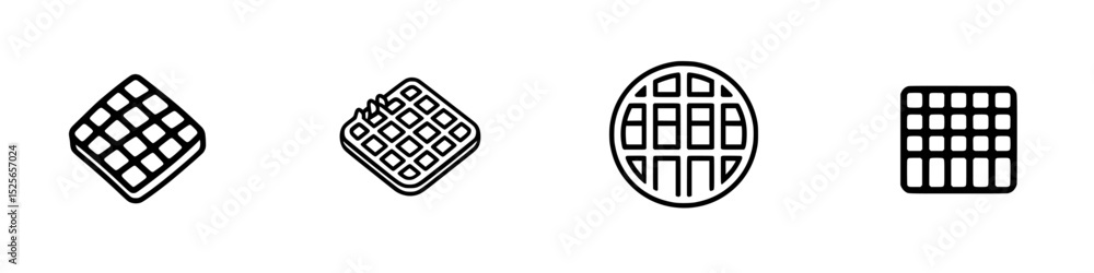 Naklejka premium Icon set featuring various styles of square grids and waffle patterns for design applications