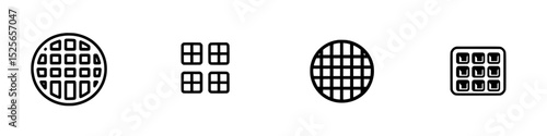 Icon set featuring various grid designs suitable for digital applications or user interfaces