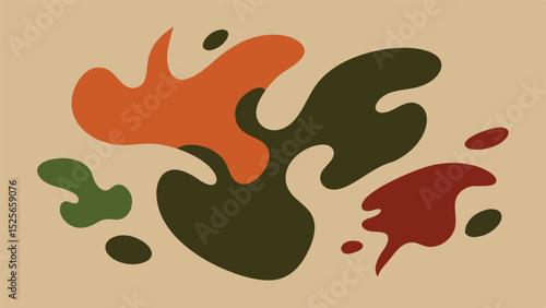 Abstract organic shapes illustration with earth tone colors perfect for various design needs