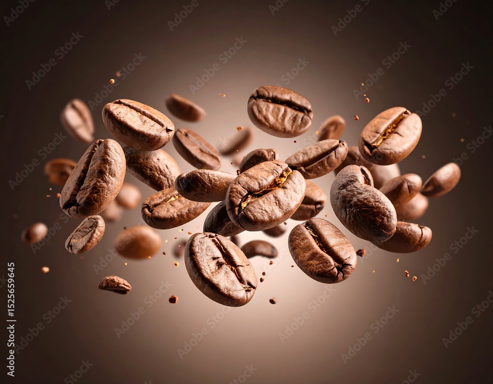 Obraz premium Coffee beans in mid-air (2)