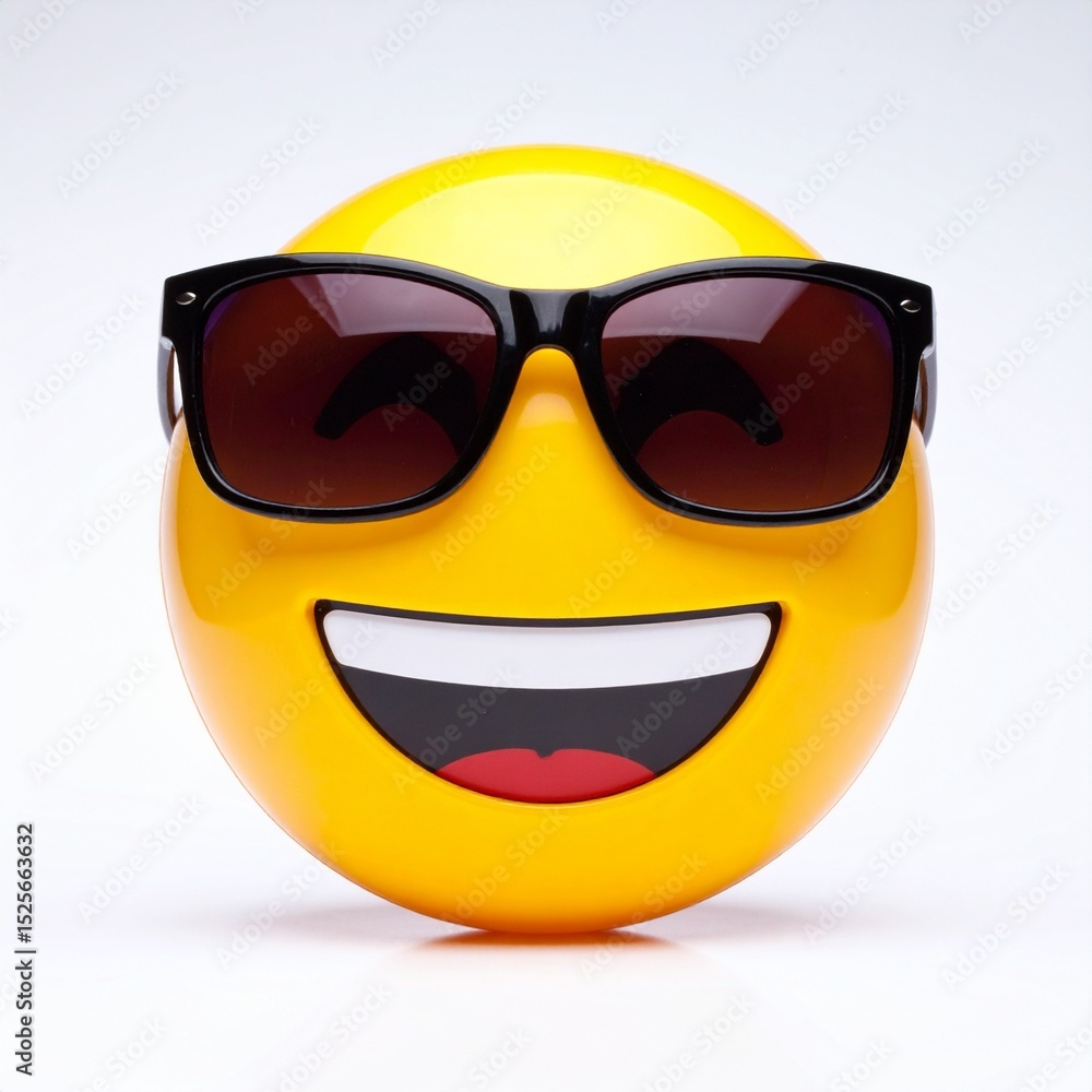 Smiling emoticon wearing sunglasses Smiling emoticon wearing sunglasses