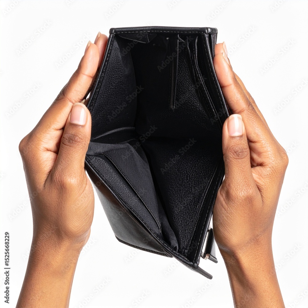 Naklejka premium Empty wallet symbolizing financial hardship, revealing the challenges of economic difficulties