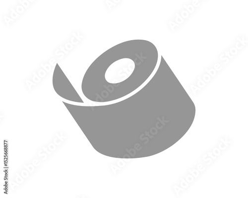 Stylish gray roll icon, perfect for minimalist designs. Represents simplicity, consumption, or the passage of time.  Ideal for websites, apps, or presentations needing a clean, modern aesthetic.