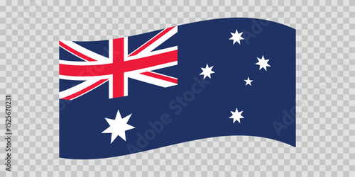 Flag of Australia. Australian national symbol in official colors. Template icon. Abstract vector background.