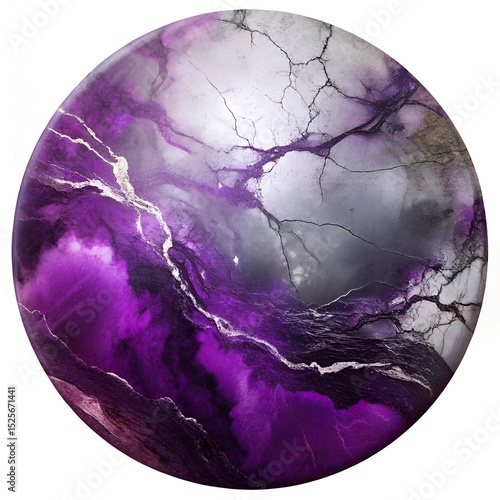 Smoky Purple and Charcoal Gray Marble with Silver Accents