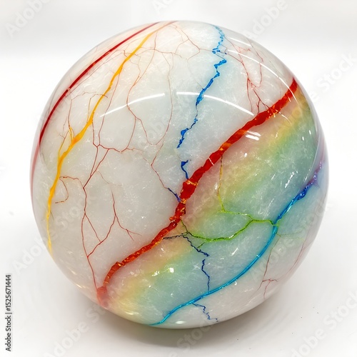 Smooth Opal Inspired Marble Texture with Rainbow Veins