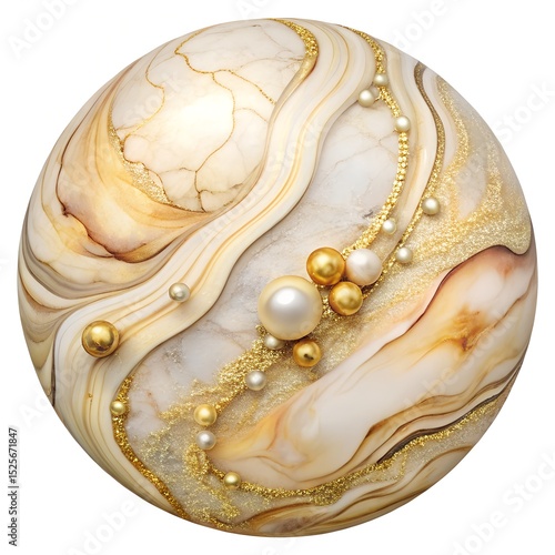 Warm Sand Marble with Pearl and Gold Detailing