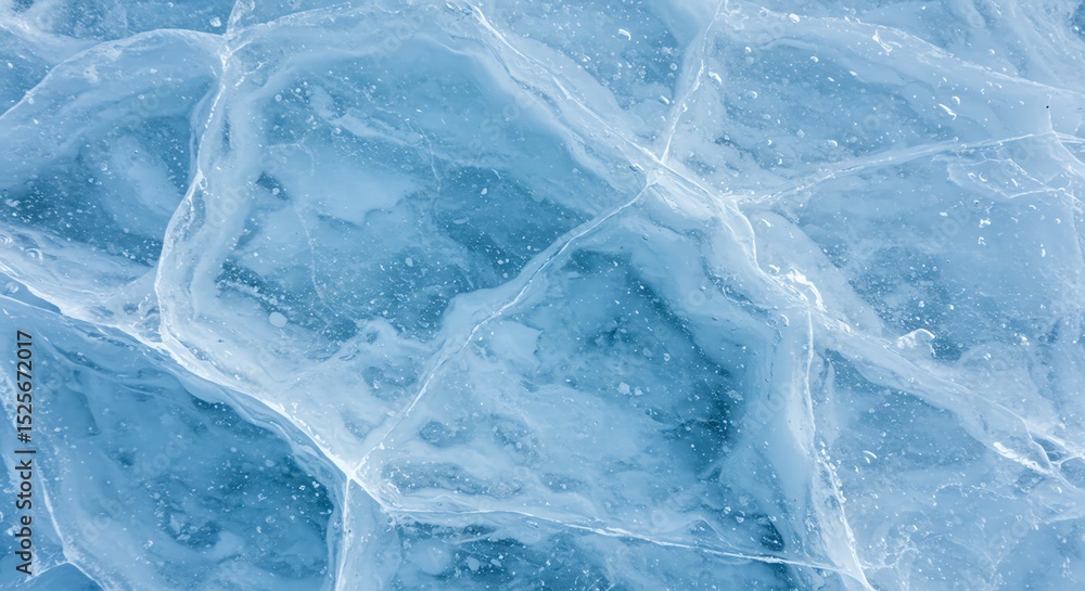 Obraz premium Cracked ice texture surface background cold frozen