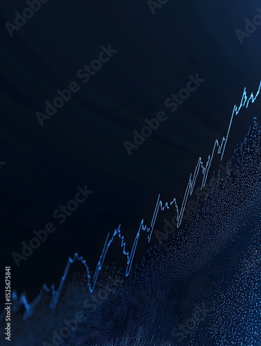 Photo of a stock market graph with rising trends, representing financial growth and successful investments