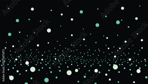 Abstract background featuring floating teal and ivory glowing particles on a black background