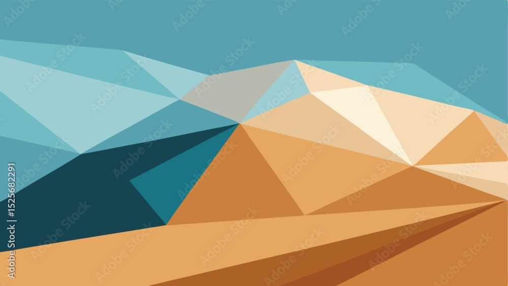 Abstract geometric landscape illustration featuring earthy tones with transparent background Abstract geometric landscape illustration featuring earthy tones with transparent background