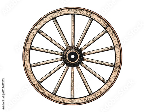Vintage wooden wagon wheel