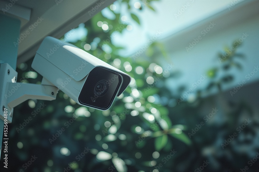 Modern outdoor security camera closeup Modern outdoor security camera closeup