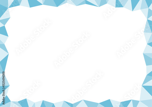 ポリゴンのフレームイラスト_青
