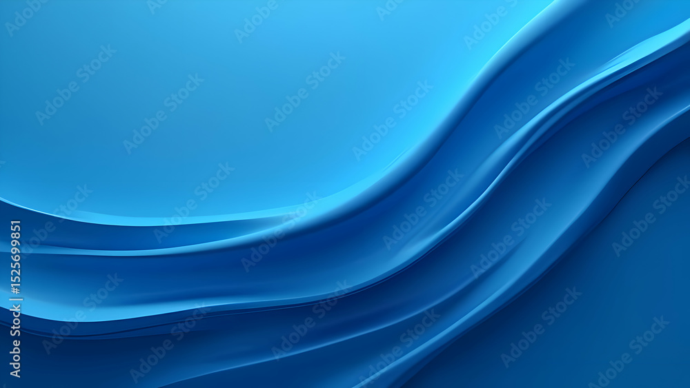 Fototapeta premium Abstract Flat Blue Surface with Wave Lines