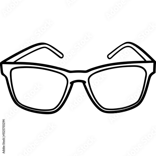 Minimal Glasses Vector on White Background