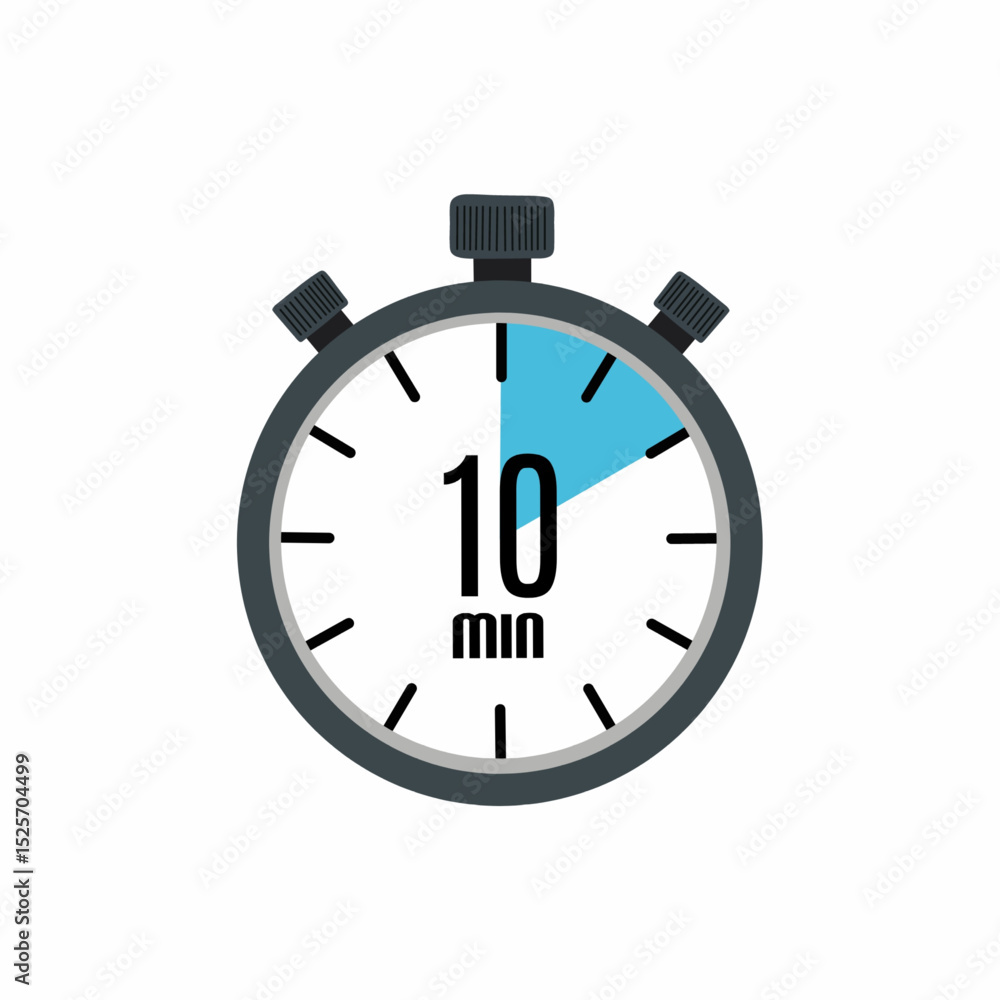 Stopwatch Showing 10 Minutes Stopwatch Showing 10 Minutes