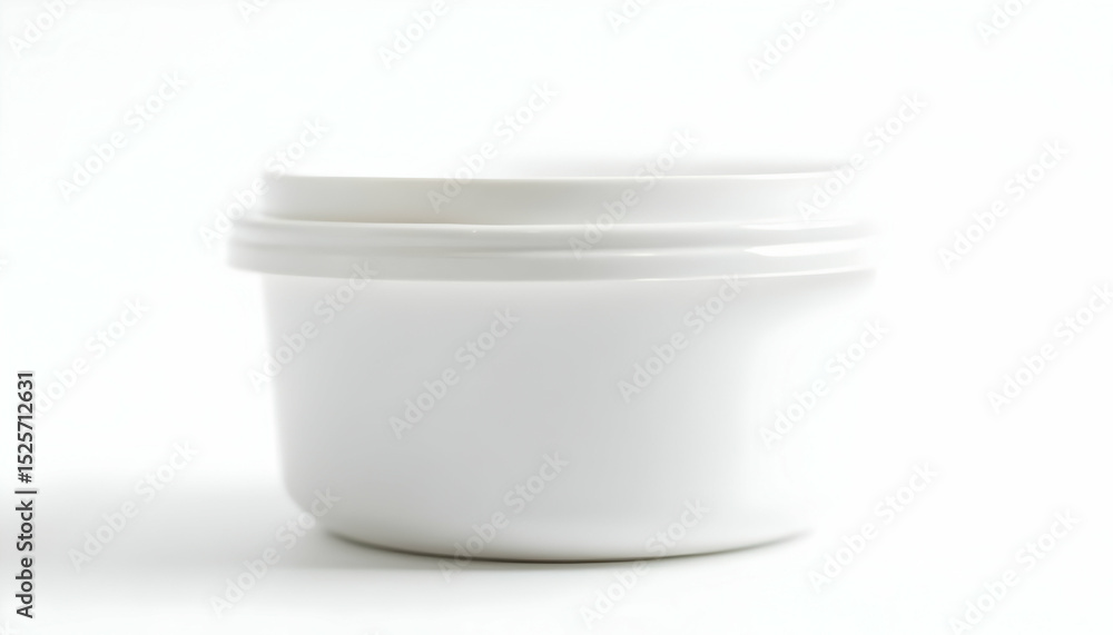 White Plastic Container on White Background for Product Mockup White Plastic Container on White Background for Product Mockup